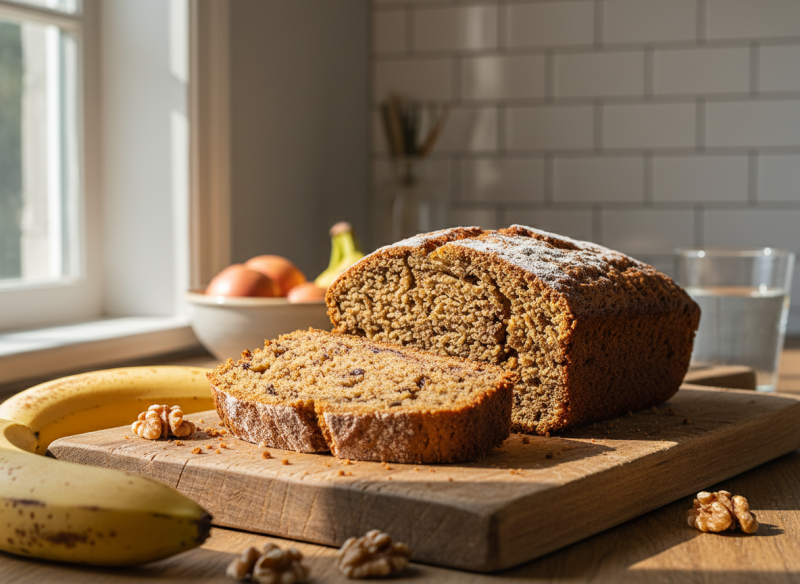 Recette de banana bread vegan et sans gluten à la farine de patate douce : recycler ses bananes mûres dans un gâteau sain sans sucre ajouté