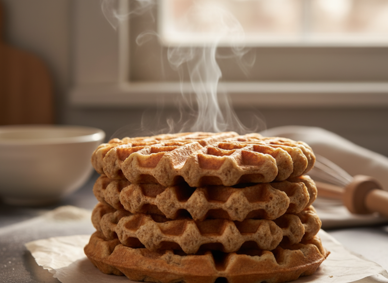 Recette de gaufres croustillantes sans gluten et vegan au mix sarrasin patate douce : le secret d'une texture légère sans aucun produit animal